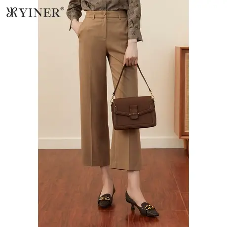 YINER音儿商场同款女装2021秋季新款通勤弹力直筒休闲裤商品大图