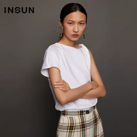 恩裳秋季师纯棉解构不对称T恤商品大图