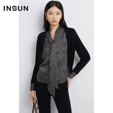 INSUN恩裳秋季两件式开衫天丝毛针织衫商品大图