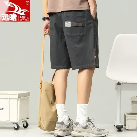 男士夏季薄款纯棉工装短裤2023新款休闲透气中裤潮牌运动五分裤子商品大图