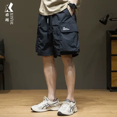 冰丝速干工装短裤男2025夏季新款男士五分休闲裤子胖子宽松大码潮商品大图