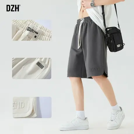 男士灰色直筒短裤男篮球美式针织裤子男款夏季外穿五分裤运动卫裤商品大图