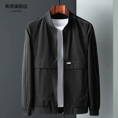 春秋时尚百搭商务夹克男士外套工装休闲棒球服男装痞帅上衣潮流图片