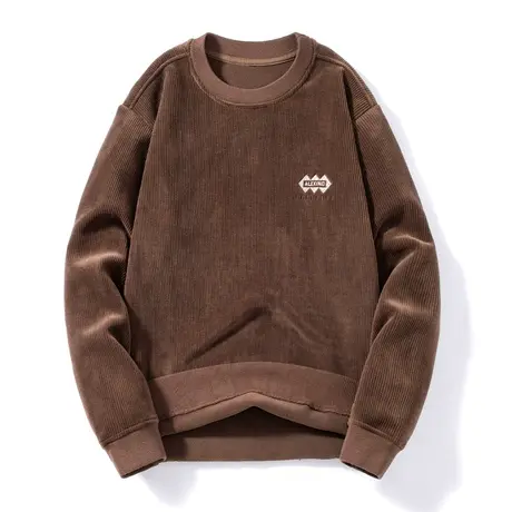 秋冬季男装加绒打底衫卫衣男摇粒绒加厚保暖上衣潮牌一体绒绒衫商品大图