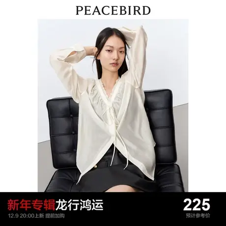 太平鸟 2023年春季新款法式慵懒风气质衬衫女士小众设计感上衣商品大图