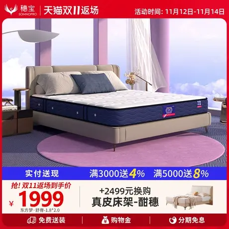 穗宝乳胶床垫独立袋装弹簧护脊双人床软硬双面1.8m床垫东方梦舒脊商品大图