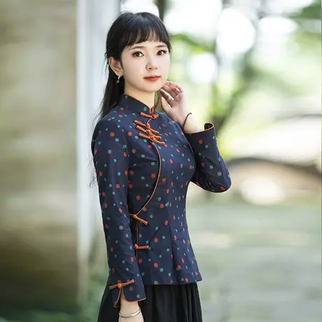 筠雅棉麻唐装女中国风上衣改良时尚新款复古禅服茶服盘扣中式女装图片