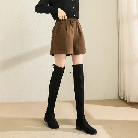 时尚气质百搭显瘦短裤2022年冬季新款讲点百搭显瘦显腿长短裤商品大图