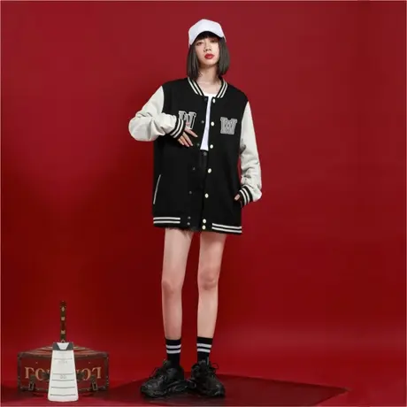 ohlyah国潮棒球服vintage港风秋季外套女2023新时尚宽松韩版学生商品大图