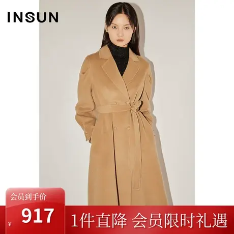 [自然环保]恩裳COVER冬季2022100%绵羊毛大衣舒适毛呢外套女商品大图