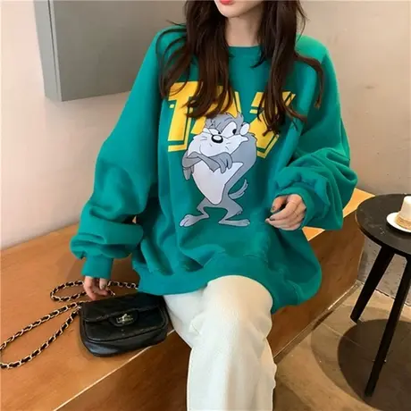 chic港味卫衣女2020秋冬宽松韩版上衣加绒加厚waitmore外套潮ins商品大图