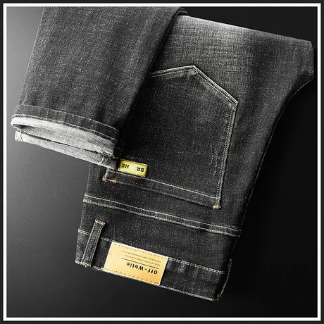 黑色牛仔裤男款秋季秋冬款休闲裤子男裤2023新款潮牌复古高级秋天商品大图