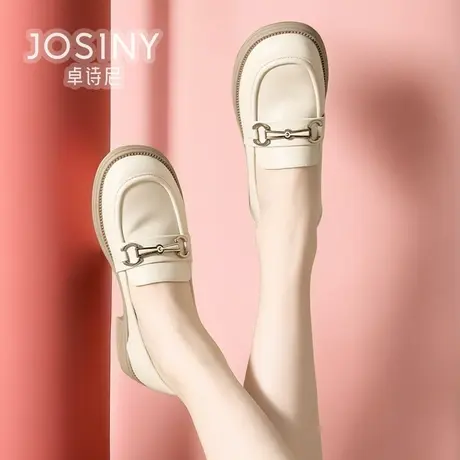 卓诗尼乐福鞋2024春款春季单鞋女英伦风小皮鞋商场新款402A21411商品大图