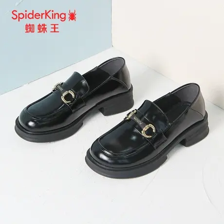SPIDER KING/蜘蛛王乐福鞋女漆皮2023秋商场新款小皮鞋休闲软底潮图片