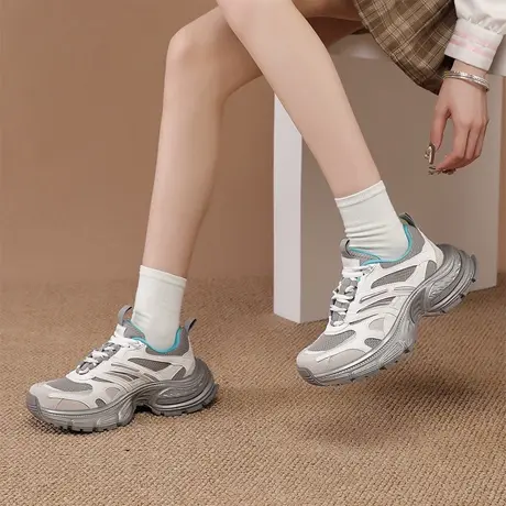 VME/舞魅夏季老爹鞋女款厚底增高运动休闲鞋网鞋女透气网面老爹鞋商品大图