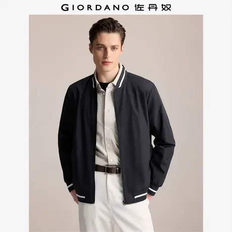 佐丹奴外套男装撞色棒球领网里梭织飞行员夹克外套 13074826商品大图