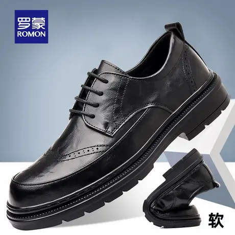 罗蒙布洛克皮鞋男士2025新款夏季商务正装软底不累脚通勤上班鞋RM商品大图