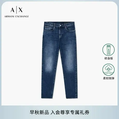 ARMANI EXCHANGE/阿玛尼秋冬新款男纯棉直筒复古水洗休闲牛仔长裤图片