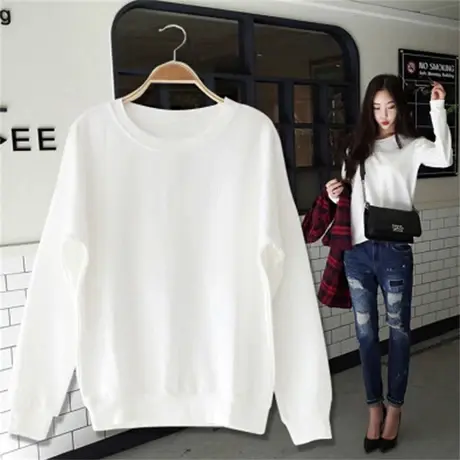 春秋季上衣女学生韩版潮学生长袖宽松大码闺蜜姐妹装薄款无帽卫衣图片