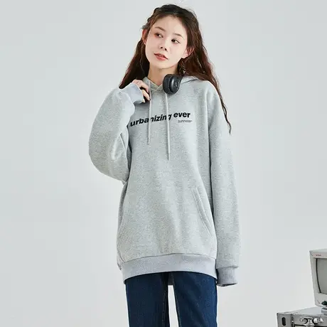 唐狮字母卫衣女春秋装新款戴帽卫衣复古时尚韩版慵懒风上衣ins图片