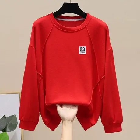 早秋长袖t恤女棉质薄款卫衣2023新款韩版宽松短款外穿上衣女装潮图片