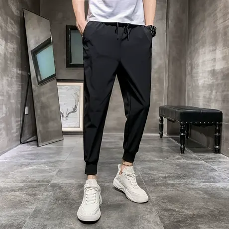 九分裤男韩版潮流修身小脚休闲裤网红哈伦工装裤百搭9分束脚裤子商品大图