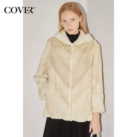 COVER冬季紫标级天鹅绒母貂整貂外套商品大图