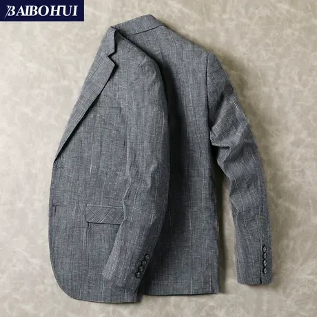 春季新款休闲西装外套男士韩版商务薄款灰色小西服男修身潮流上衣商品大图
