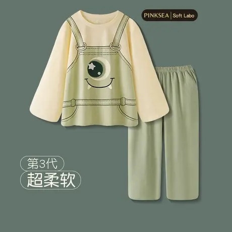 情侣睡衣春秋季柔软纯棉女士长袖长裤套装新款宽松大码家居服男士商品大图