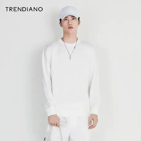 TRENDIANO官方男装秋季新款印花圆领长袖卫衣男图片