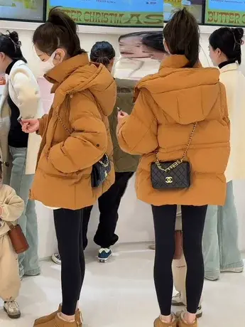 短款羽绒服女2023冬季新款时尚立领小个子今年流行加厚面包服外套商品大图