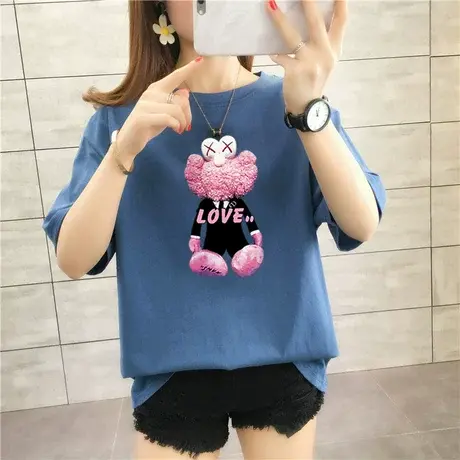 夏季2023新款韩版短袖衣服网红t恤女ins超火白色宽松打底衫上衣潮图片