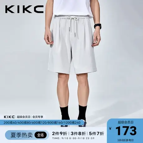 kikc休闲裤男2023春夏新款商场同款抽绳直筒运动短裤休闲五分裤商品大图