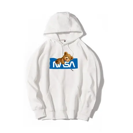 秀洛NASA联名卫衣官方旗舰店小熊情侣装潮牌秋冬连帽宽松卫衣男商品大图
