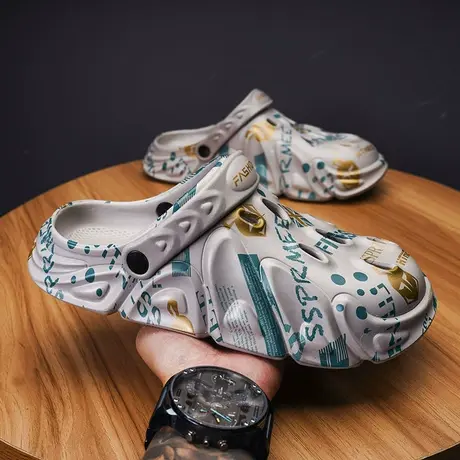 水鞋夏季胶鞋男防水鞋子男款软底厨房防滑鞋男两穿开车凉鞋沙滩鞋商品大图