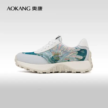 【运动皮鞋】奥康女鞋2023冬季新款时尚休闲跑步运动鞋街头百搭图片