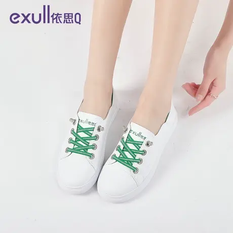 exull/依思Q小白鞋女秋季新款休闲运动板鞋圆头舒适轻便百搭图片