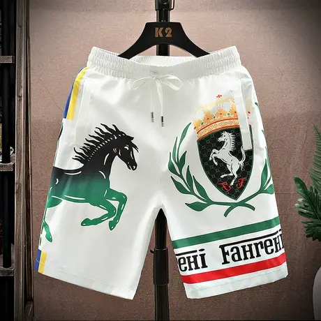 夏季运动休闲短裤男夏季薄款男款中裤青少年大裤衩潮五分沙滩裤子商品大图