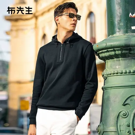 MrBu布先生拉链连帽运动风卫衣2025春隐形口袋男士长袖BT15350商品大图