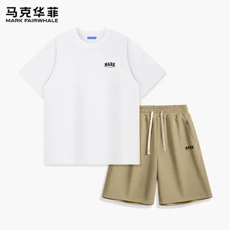 马克华菲美式休闲套装男2025新款夏季重磅纯棉短袖男款运动短裤潮图片