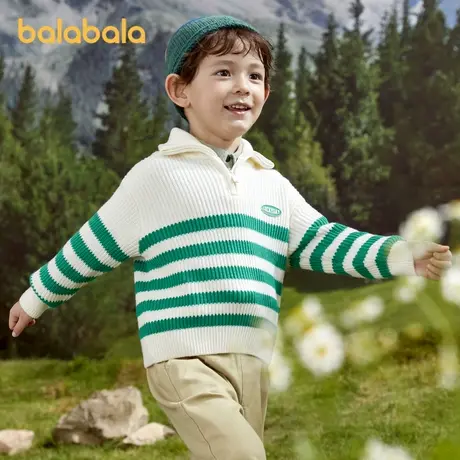 巴拉巴拉儿童毛衣套头新款秋冬大童男女童针织毛衫高领亲子装图片
