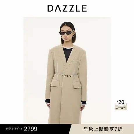 DAZZLE地素 毛呢外套2024冬季新款立裁大衣商品大图
