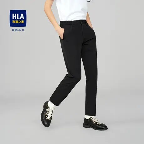 【奥莱清仓】HLA/海澜之家舒适松紧腰西裤竖条纹裤子男商品大图