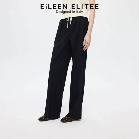 朗姿欧洲EiLEEN ELITEE羊毛抽绳阔腿裤西装裤女2025年秋季新款商品大图