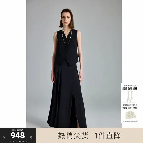 MISSCOCOON可可尼C3系列黑色上衣25年秋冬新款羊毛简约马甲女图片