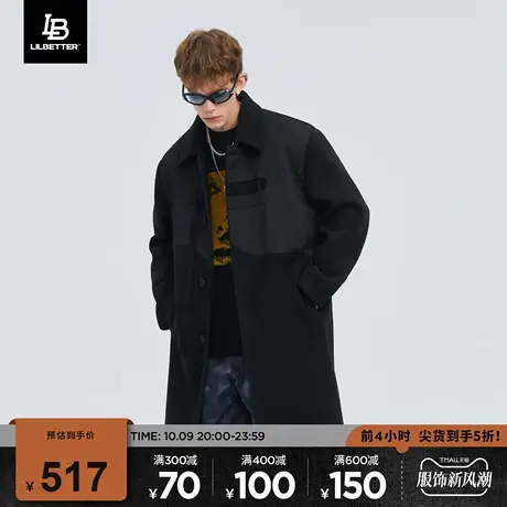 LiLbetter大衣男新款高级感外套加厚冬季上衣长款男装国潮衣服LB商品大图