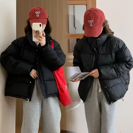 反季特价2023新款冬装棉服女短款韩版宽松羽绒棉衣外套加厚棉袄图片