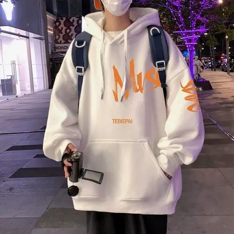 连帽卫衣男春秋季oversize高街潮牌帽衫学生宽松ins潮流重磅外套商品大图