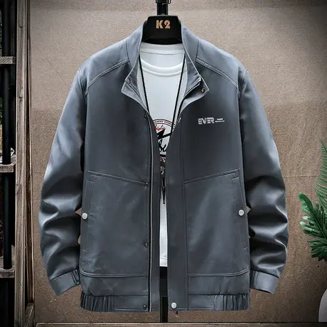 港士博立领外套秋季夹克男青年休闲潮流男装百搭简约夹克衫上衣服商品大图