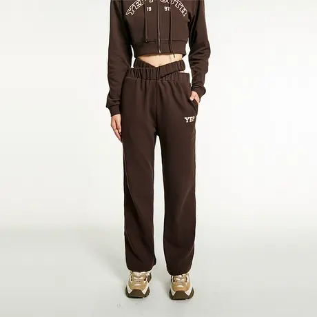 YEP美式运动裤女春秋小个子休闲直筒宽松显瘦百搭ins潮牌高街卫裤商品大图